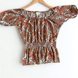MICHAEL Michael Kors Burnt Orange & Brown Paisley Dress
